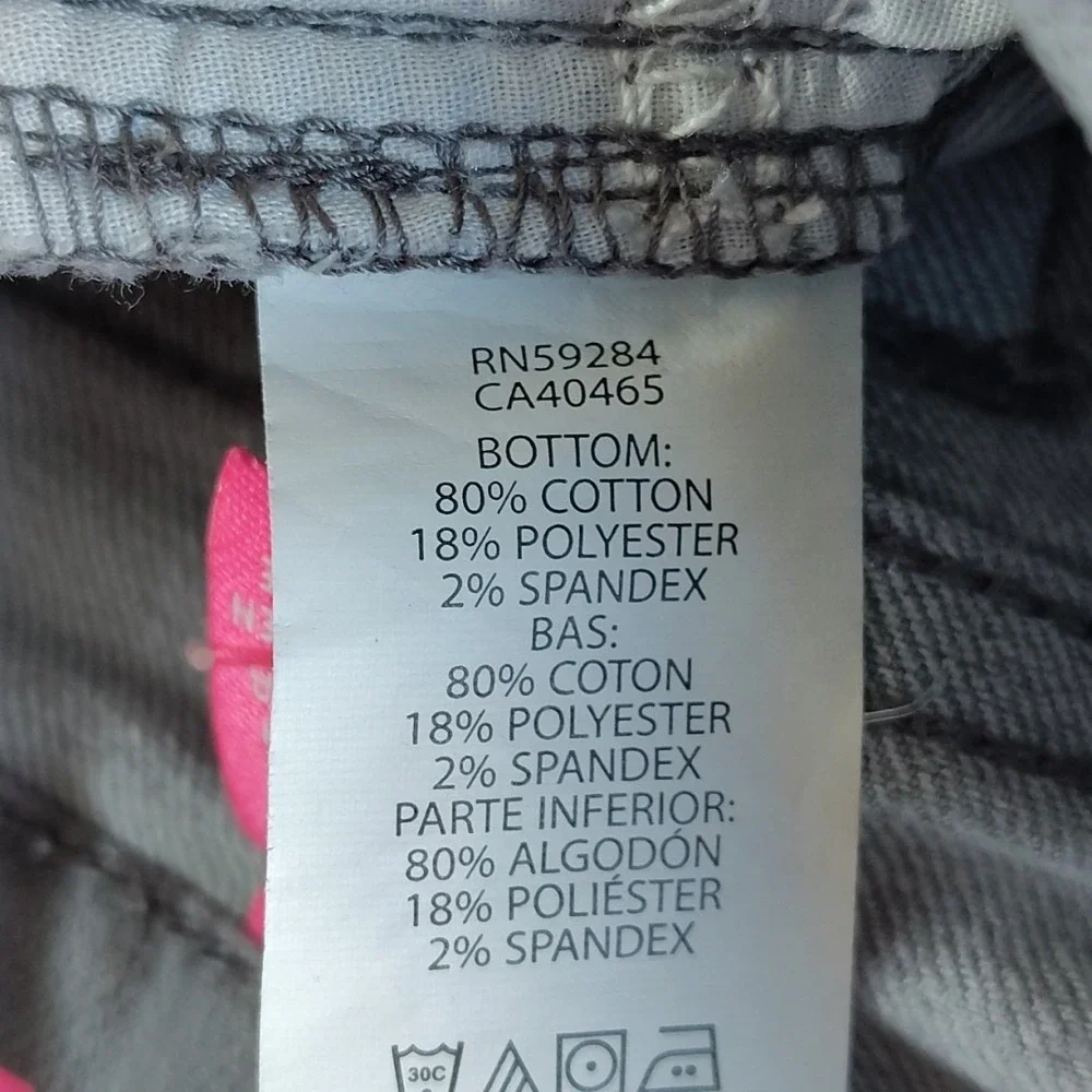 Girls Childrens Place Super‎ Skinny Jeans Size 5 Slim Adjustable Waist Gray Zip